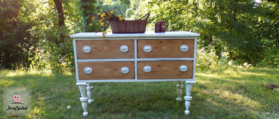 Antique White And Raw Wood Buffet Funcycled