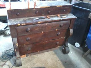Kelly Green Dresser And Red Empire Dresser Turned Entertainment