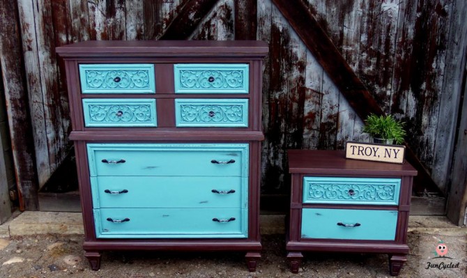 Delicious Brown and Teal Dresser Set – Tuesday’s Treasures
