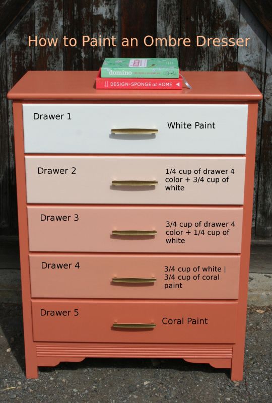 How To Paint An Ombre Dresser Funcycled