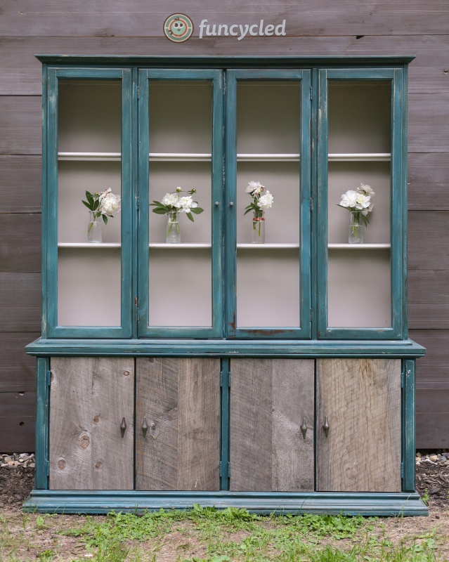 Rustic Teal Hutch 