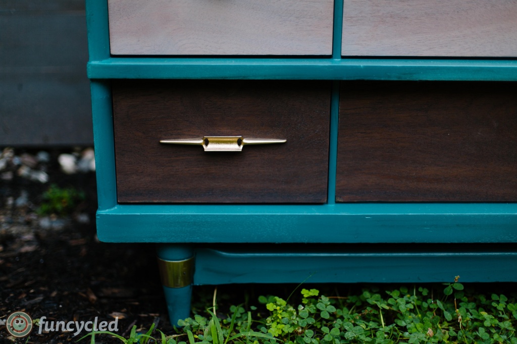 Mid Century Teal And Ombre Dresser Tuesday S Treasures Funcycled