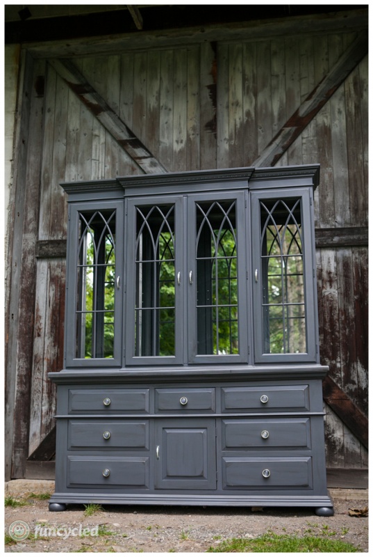 Grey hutch deals cabinet