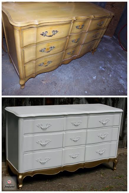 Gold Dipped Dresser by FunCycled 