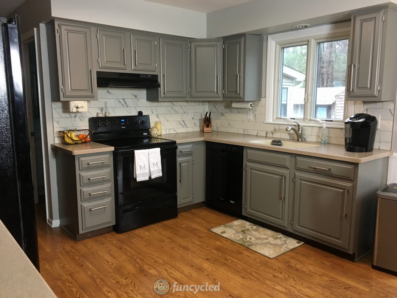 Oak Kitchen Cabinets Painted Chelsea Gray – FunCycled