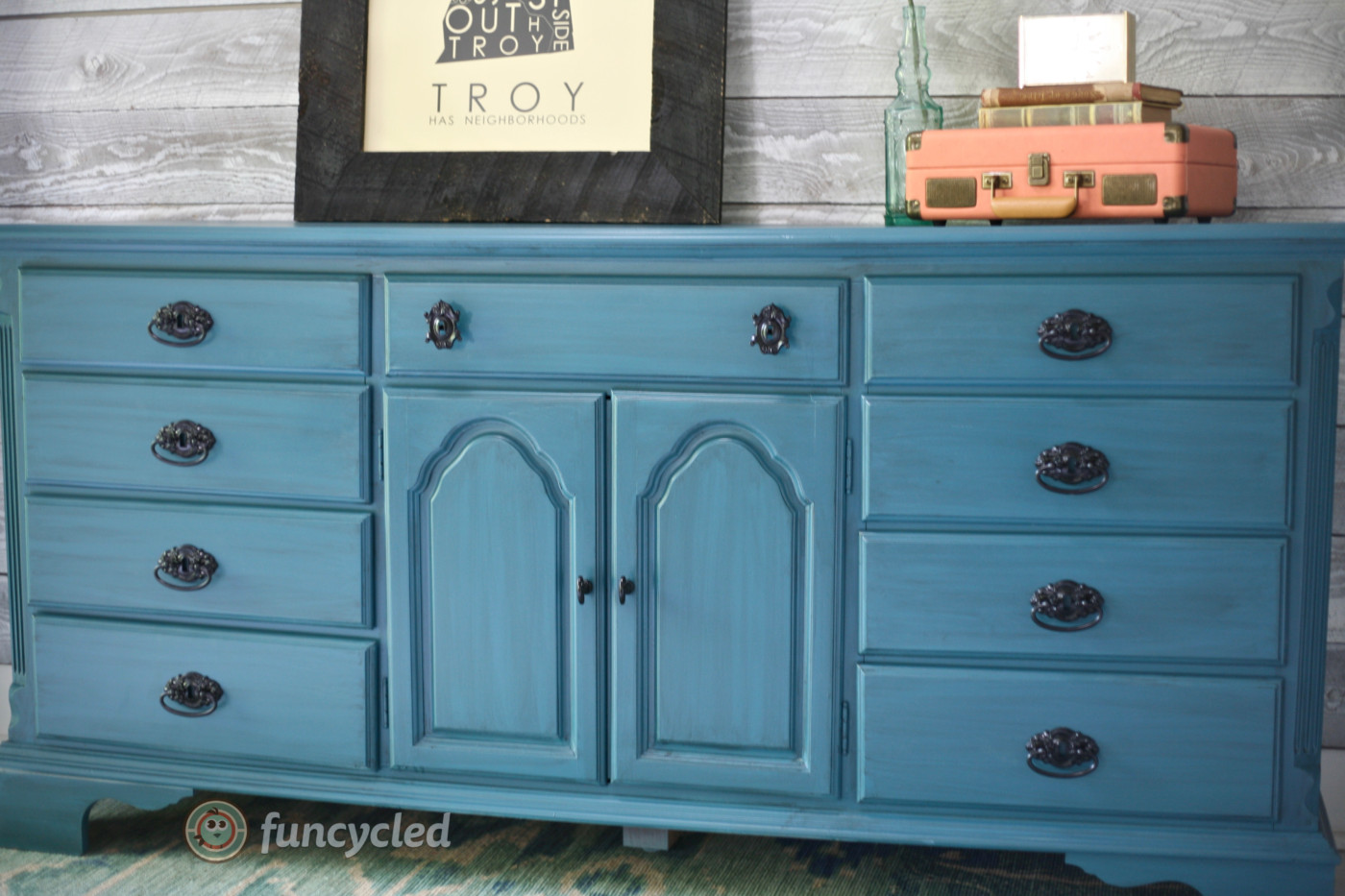 Teal Dresser Makeover Tuesday S Treasures Funcycled