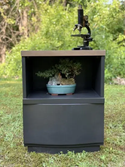 Vintage Black Wood Nightstand End Table - Image 2