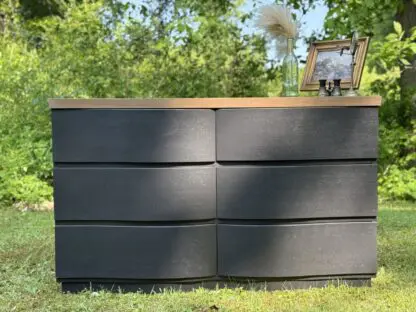 Vintage Black Wood Dresser