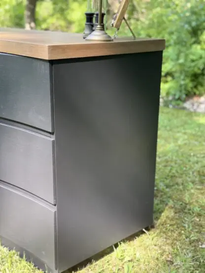 Vintage Black Wood Dresser - Image 5
