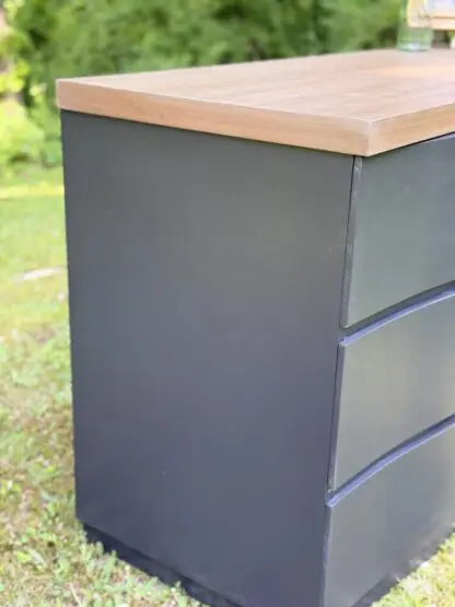 Vintage Black Wood Dresser - Image 6