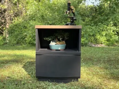 Vintage Black Wood Nightstand End Table