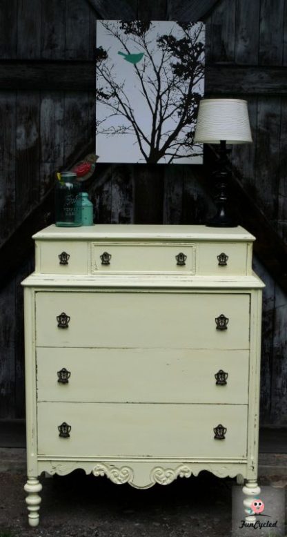 Yellow Painted Dresser - Tuesday's Treasures - FunCycled