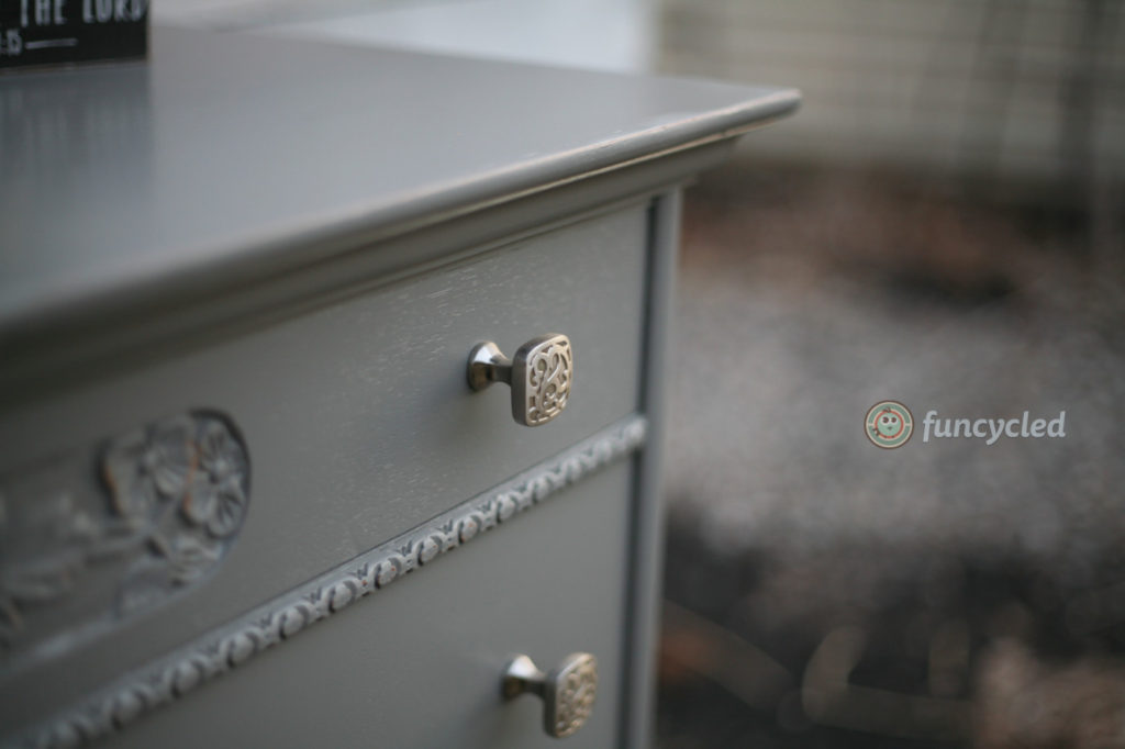 Pretty Little Gray Dresser Makeover - FunCycled