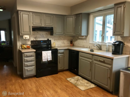 Oak Kitchen Cabinets Painted Chelsea Gray - FunCycled