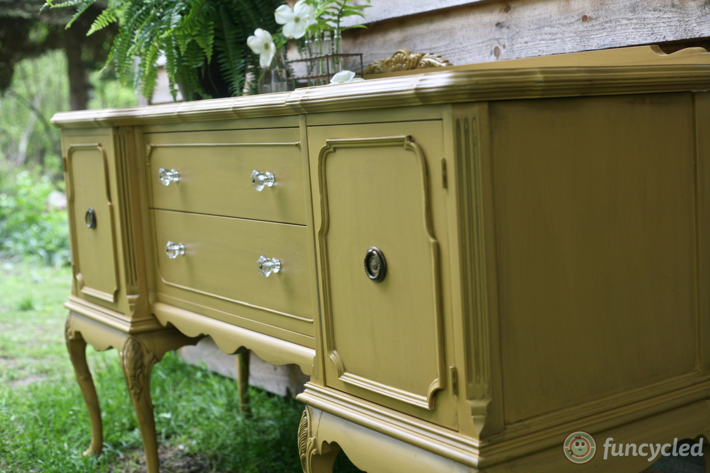 Mustard Yellow Antique Buffet For Sale Funcycled