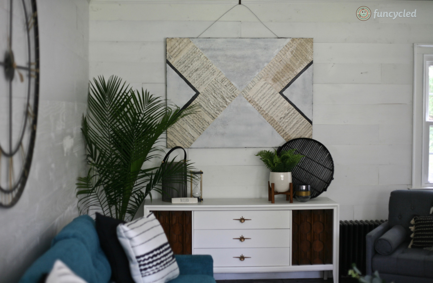 FunCycled's Repurposed Idea House - Living Room Makeover - FunCycled ...