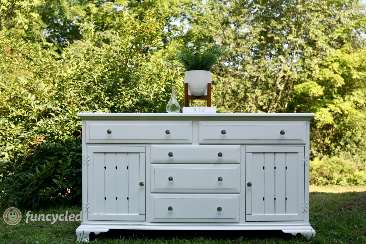 Country Chic Paint - Abbey took apart an old hutch to make it less bulky  and more up-to-date. We love how its new look as a buffet with a new rustic  green