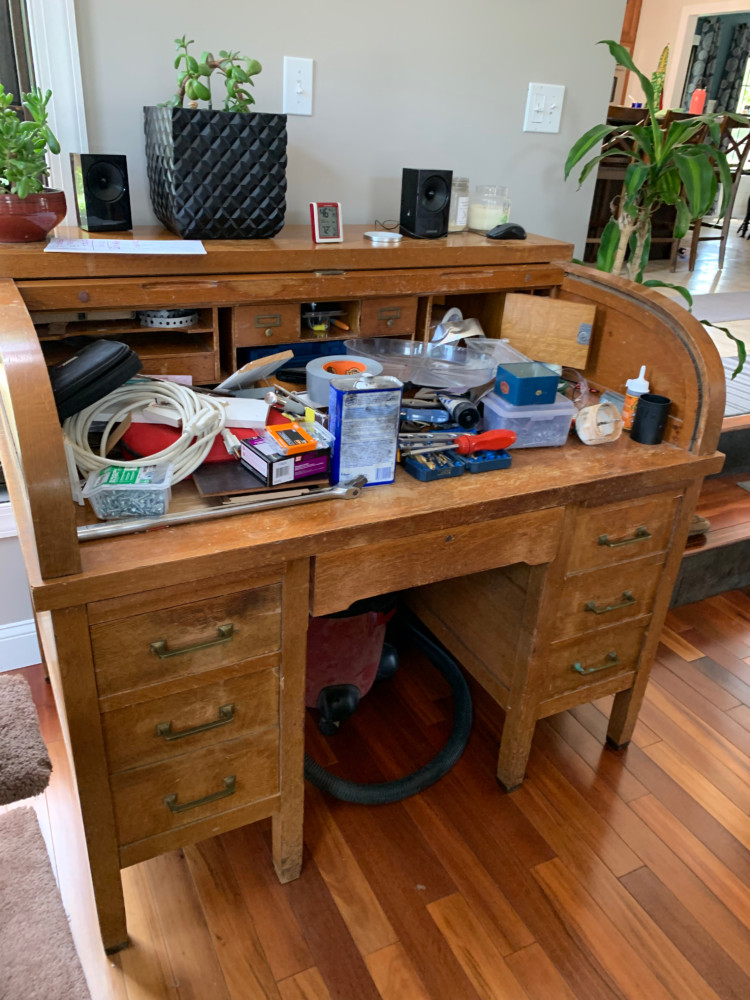 Repurposed Roll Top Desk Into Wine Bar - FunCycled
