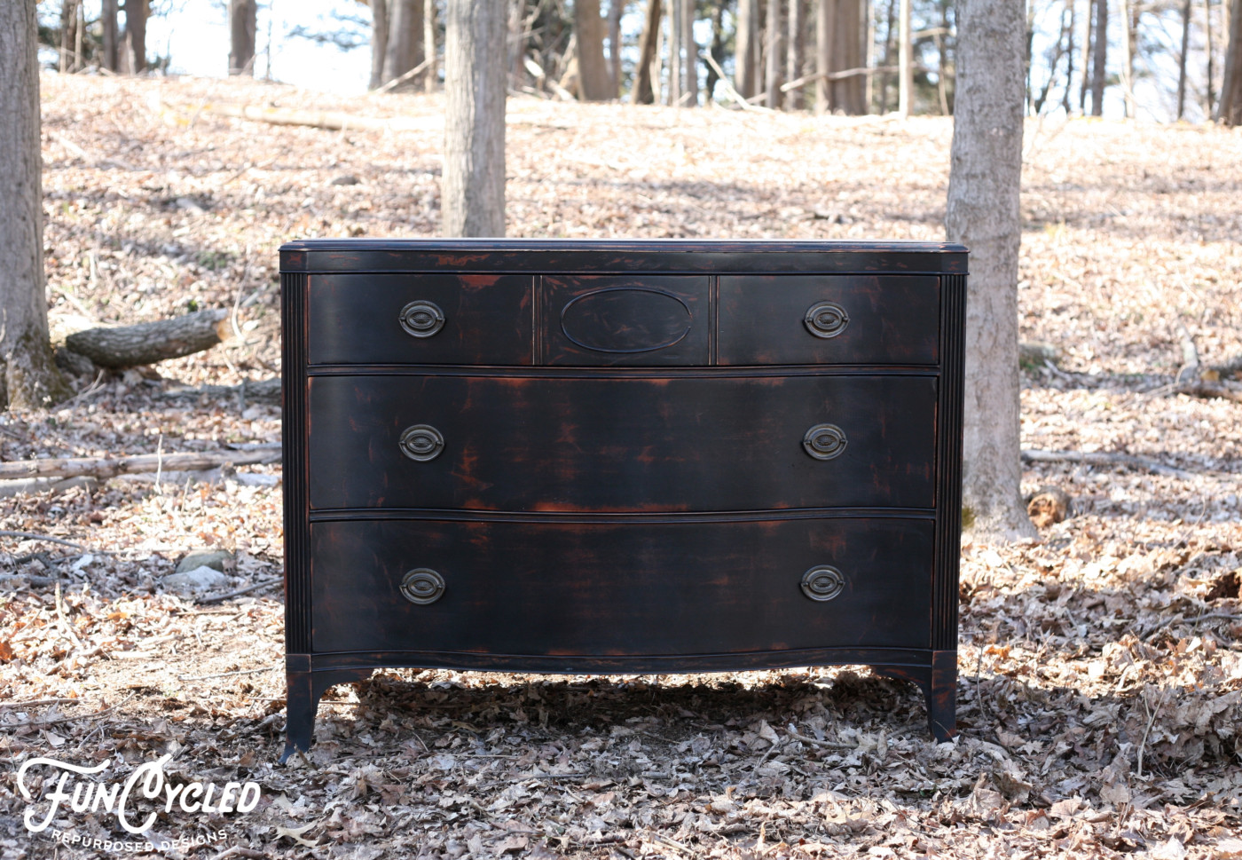 Black Chalk Paint Furniture Makeover – Distressed Chest- Rustic farmhouse  look – Bliss Refurbished