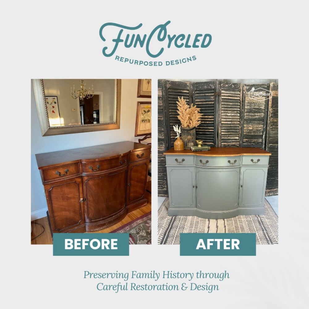 Gray Painted Buffet Makeover