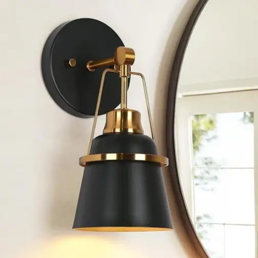 black wall sconce