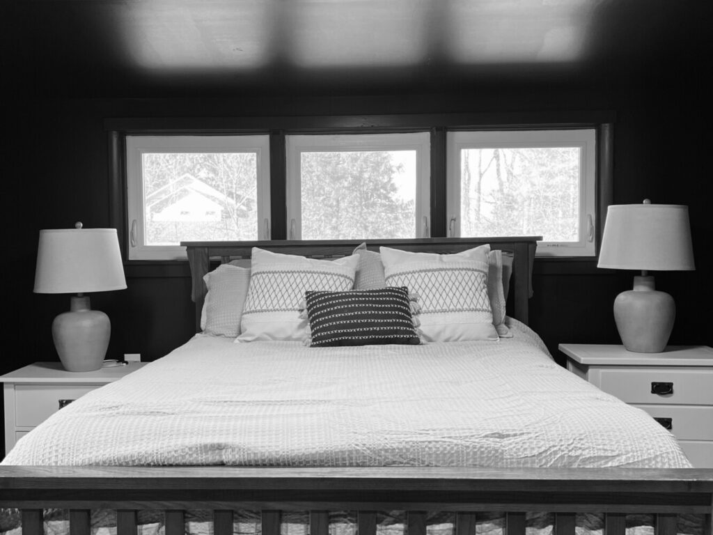 Attic Bedroom black and white photo